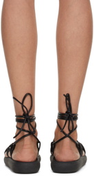Ancient Greek Sandals Black Nisi Sandals