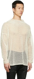 Sulvam Off-White Knit Mesh Sweatshirt