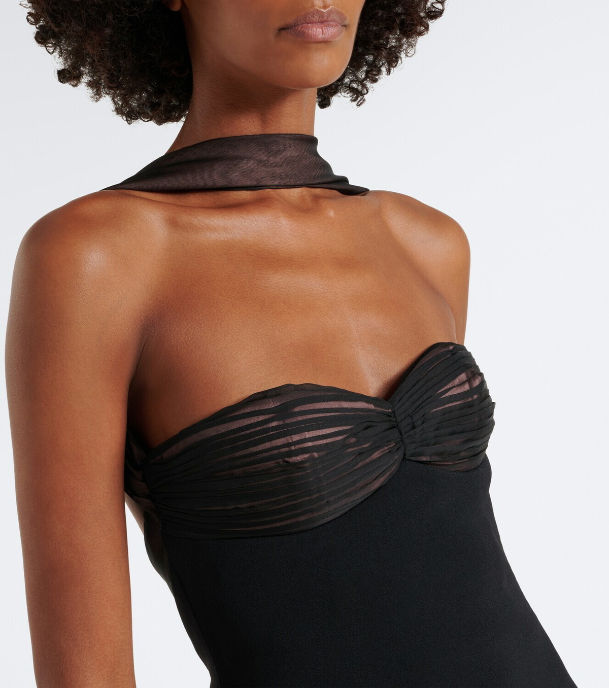 Retrofête Daufine scarf-detail open-back gown