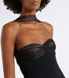 Retrofête Daufine scarf-detail open-back gown