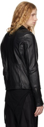 Julius Black Grained Leather Jacket