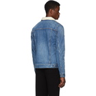 Balmain Blue Denim Shearling Jacket