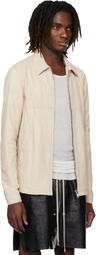 Rick Owens Beige Temple Brad Leather Jacket