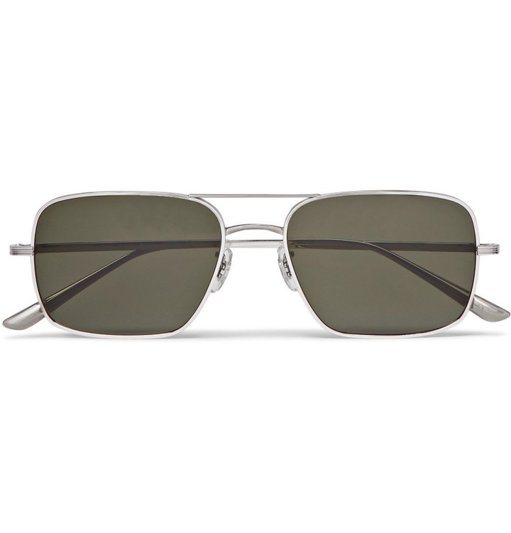Photo: The Row - Oliver Peoples Victory LA Aviator-Style Silver-Tone Titanium Polarised Sunglasses - Silver