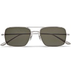 The Row - Oliver Peoples Victory LA Aviator-Style Silver-Tone Titanium Polarised Sunglasses - Silver