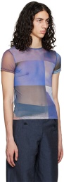 Serapis SSENSE Exclusive Purple Grid Tech T-Shirt
