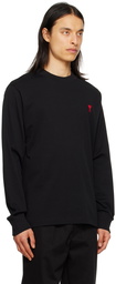 AMI Paris Black Ami De Cœur Long Sleeve T-Shirt