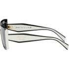 Prada Eyewear Black & White 'Prada Logo' Sunglasses