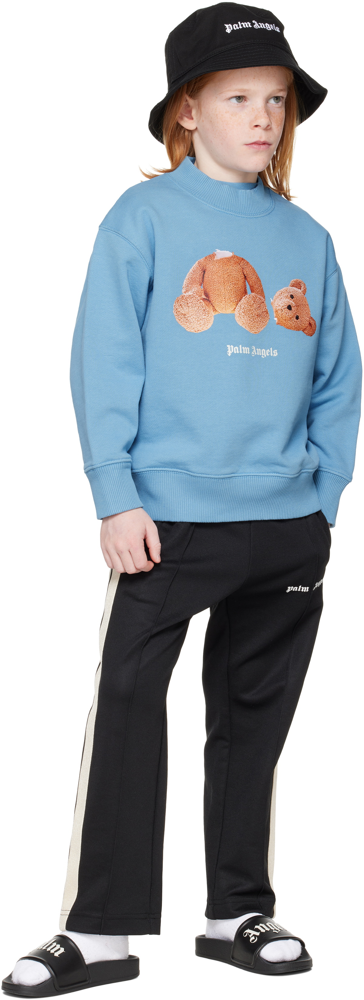 Palm Angels Kids Blue Bear Sweatshirt