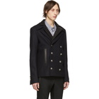 Balmain Navy Double Collar Peacoat