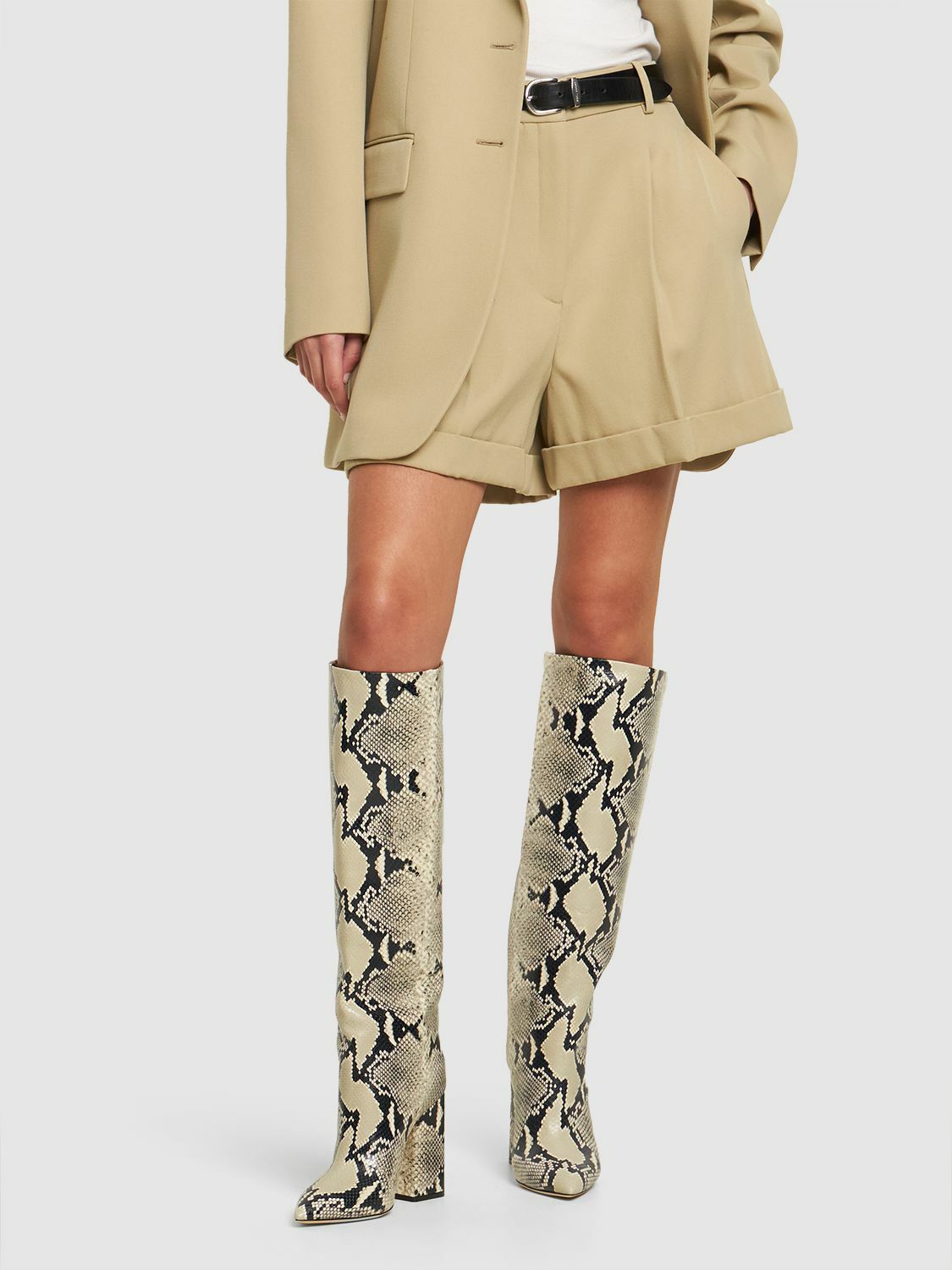 PARIS TEXAS - 100mm Anja Python Print Tall Boots Paris Texas