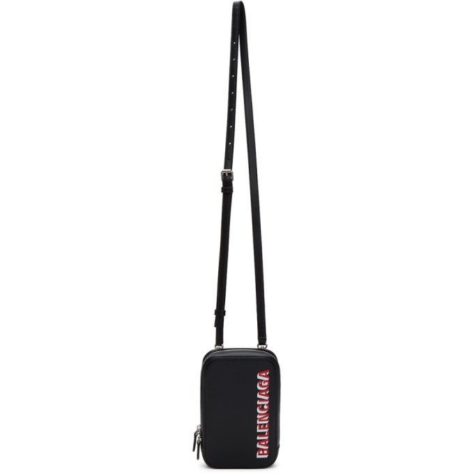 Balenciaga Black Large Cash Zip Phone Holder Bag Balenciaga