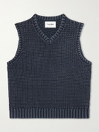 Corridor - Open-Knit Cotton Vest - Black