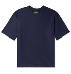 Giorgio Armani - Herringbone Cotton-Jacquard T-Shirt - Blue