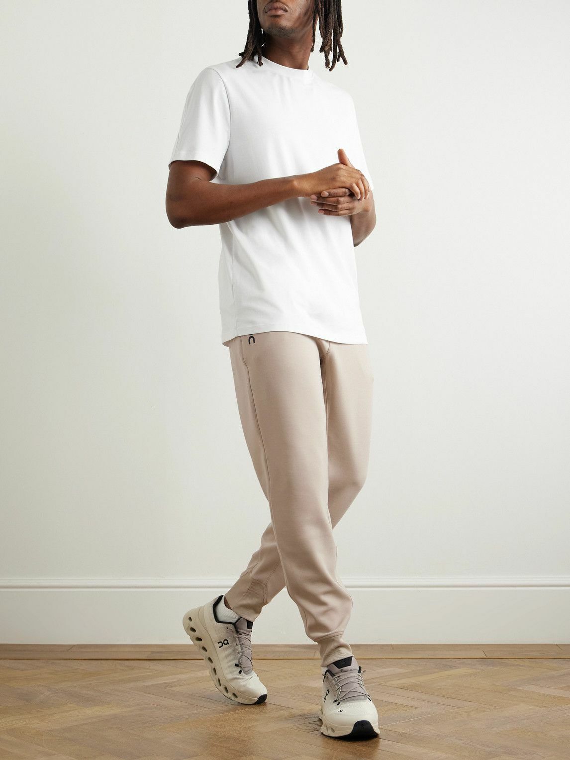 ON - Tapered Logo-Print Recycled Jersey Sweatpants - Neutrals