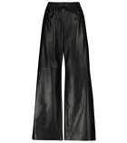 Brunello Cucinelli - Leather wide-leg pants