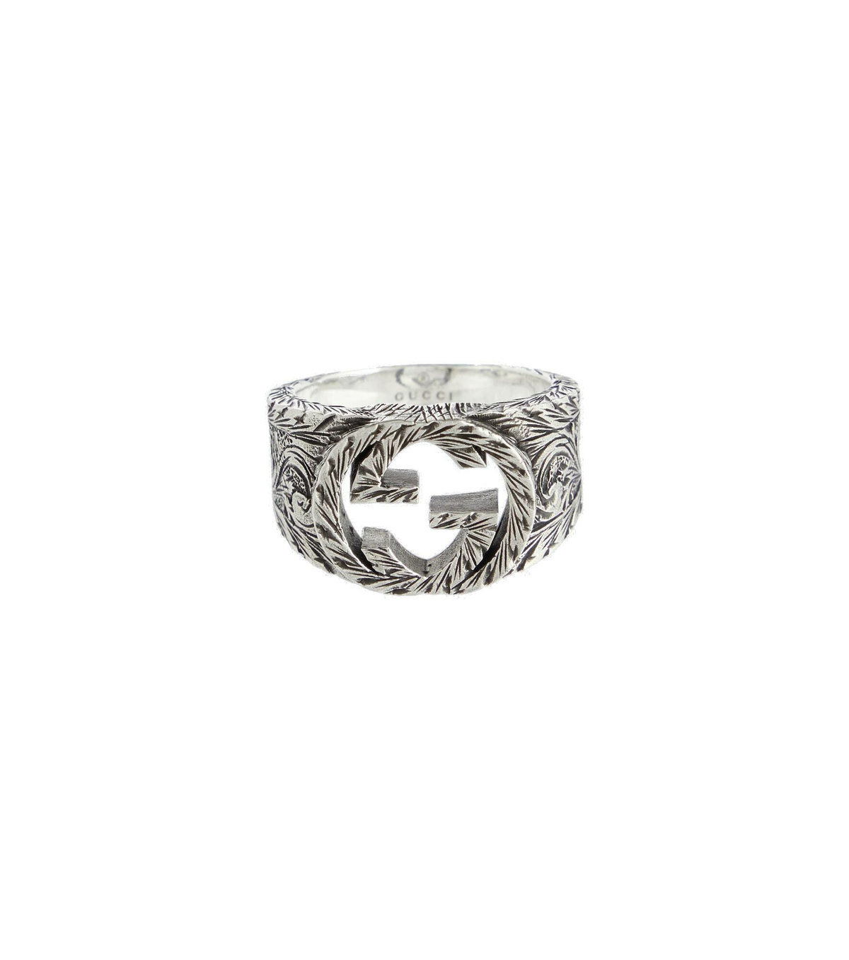 【Gucci】 正規品★ Interlocking G Engraved Ring Silver Gucci G Interlocking Ring Silver 925 US5.25 Engraved Jewelry
