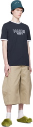 Marni Navy Cotton Contrast Trims T-shirt