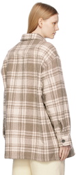 AMI Alexandre Mattiussi Off-White & Taupe Checked Jacket