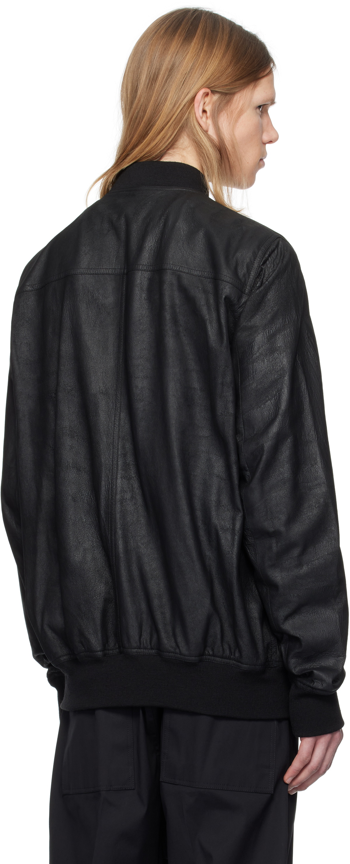 【関税&送料込】Rick Owens Hollywood Leather Jacket Rick Owens Black Hollywood Flight Leather Jacket Rick Owens