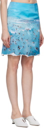 ABRA Blue Poster Denim Miniskirt