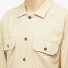 Universal Works Men's Soft Flannel Utility Overshirt in Sand
