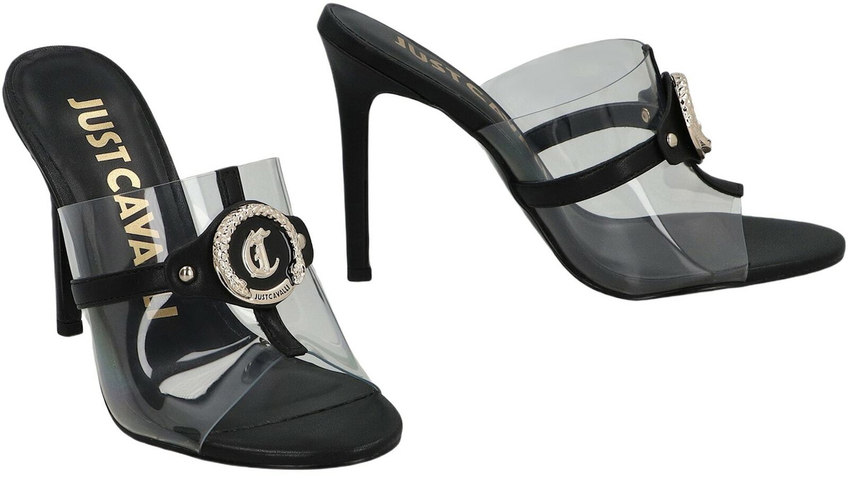 Just Cavalli Leather Mules