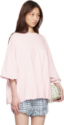 Acne Studios Pink Gathered Logo T-shirt