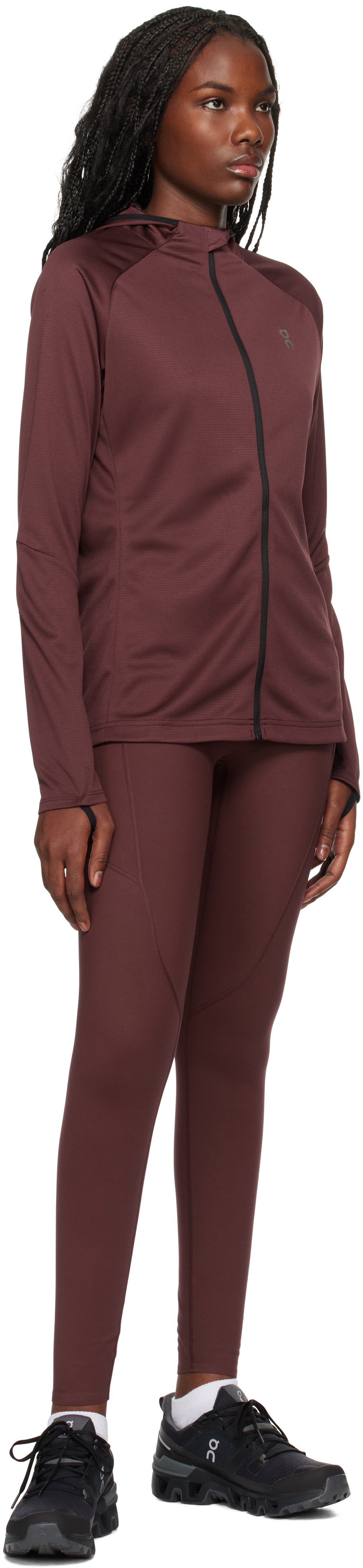 On Burgundy Climate Zip Hoodie
