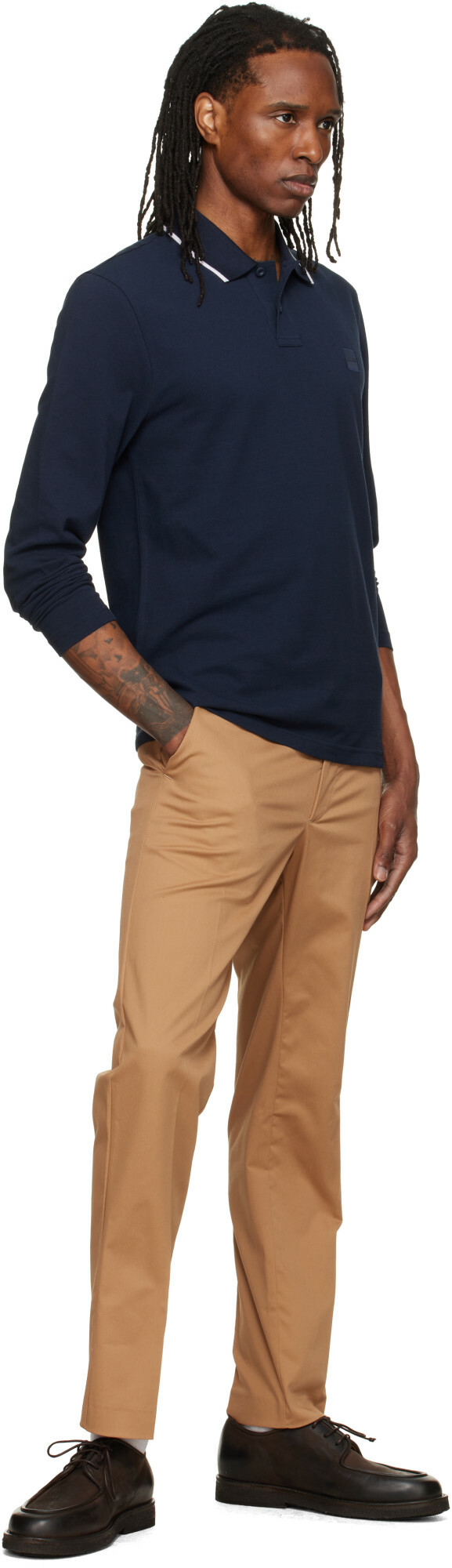 BOSS Navy Logo Patch Polo