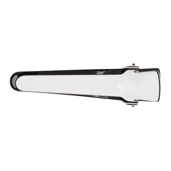 OFF-WHITE™ Logo-print acetate hair clip OFF-WHITE Logo Hair Clip in White Black | REVOLVE main image 4