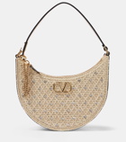 Valentino Garavani VLogo Signature raffia-effect shoulder bag