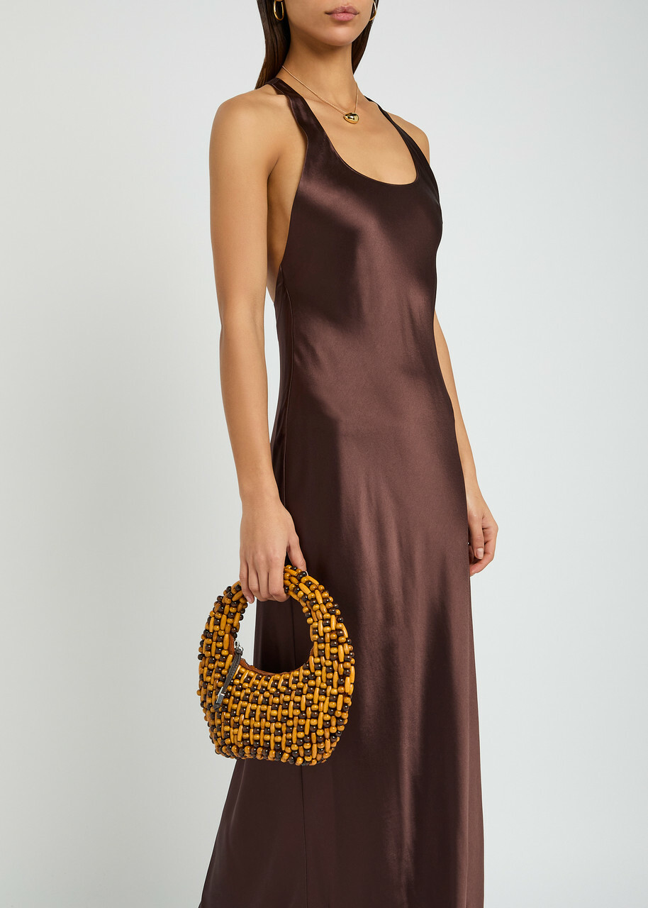 Staud Reef Beaded top Handle bag - Brown - One Size