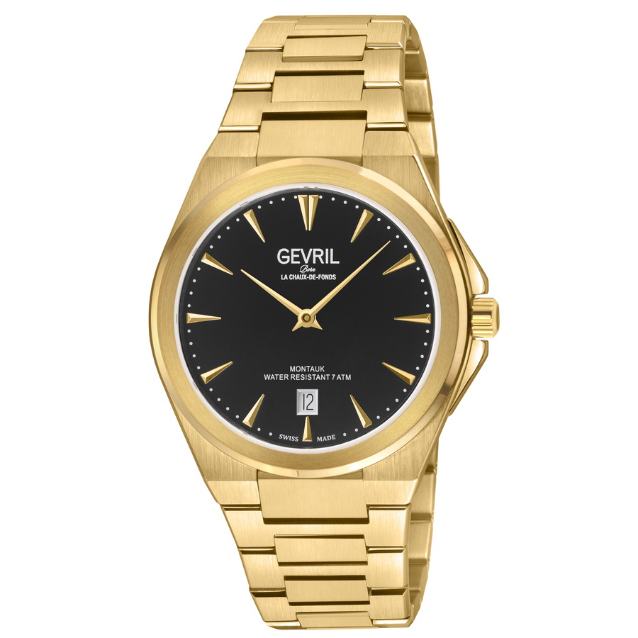 Gevril Montauk Quartz Black Dial Mens Watch 49902B