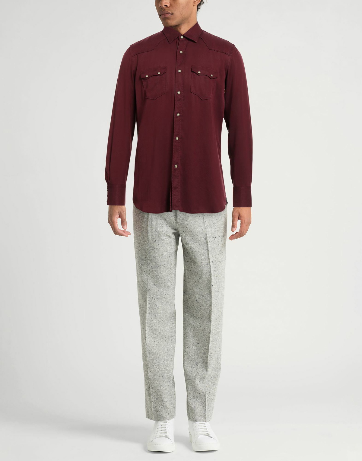 Lardini Mens Shirt Burgundy
