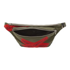 Dolce and Gabbana Khaki and Red Logo Tape Pouch
