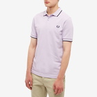 Fred Perry Authentic Men's Slim Fit Twin Tipped Polo Shirt in Lilac Soul