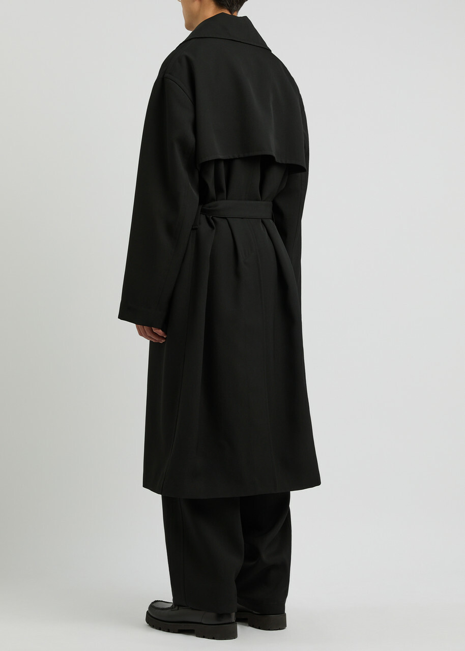 Jil Sander Double-breasted Belted Wool Coat Black Jil Sander