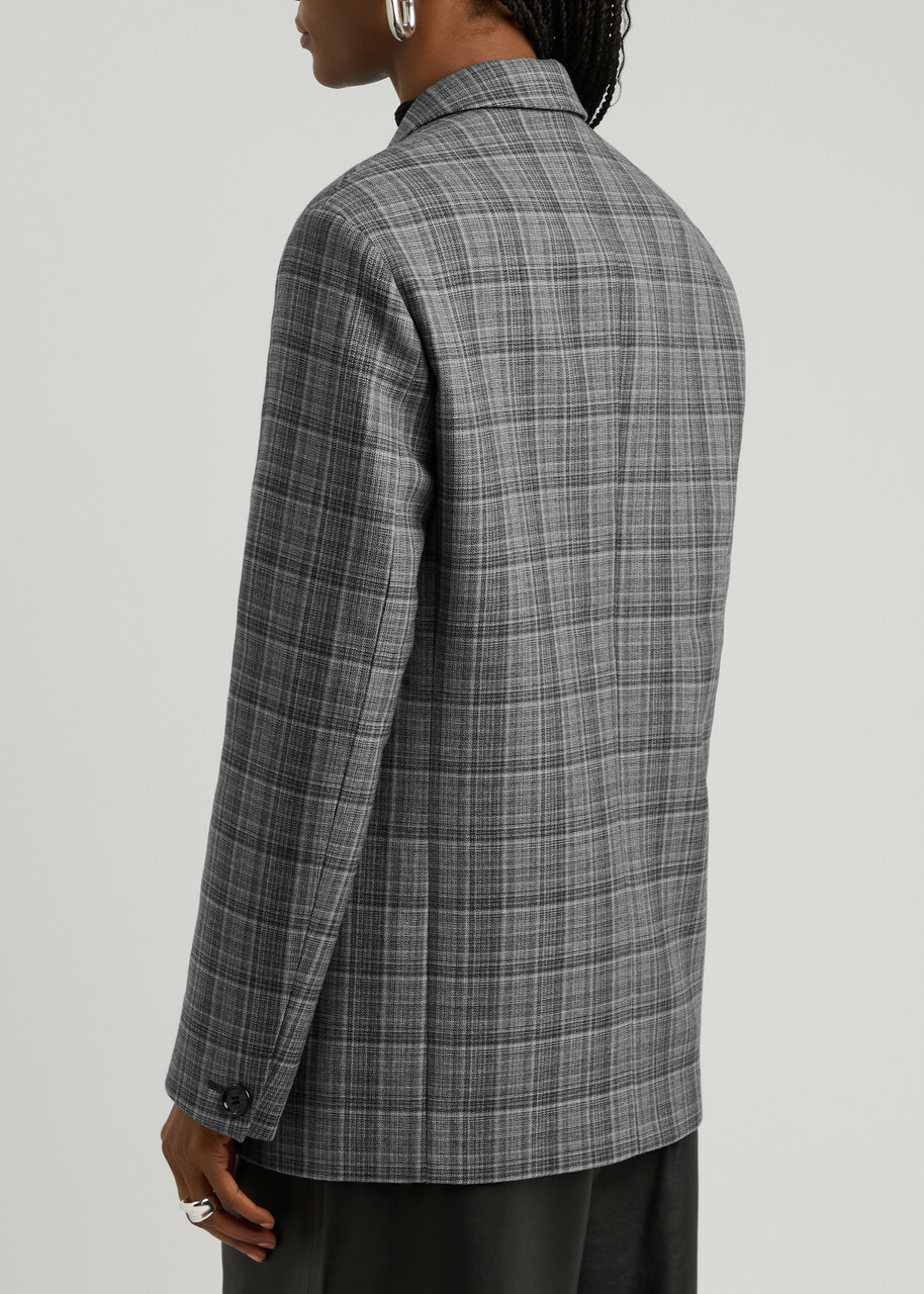 Meryll Rogge Checked Wool Blazer Grey