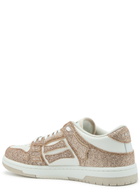 Amiri Skel Glittered Leather Sneakers Gold