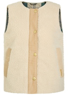 Barbour Dulsie Corduroy-trim Fleece Gilet Ecru