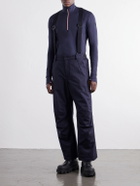 Moncler Grenoble - Straight-Leg Padded Webbing-Trimmed Virgin Wool-Denim Ski Salopettes - Blue