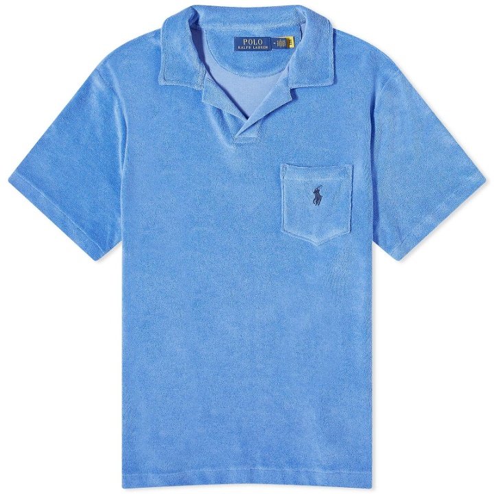 Photo: Polo Ralph Lauren Men's Cotton Terry Polo Shirt in Harbour Island Blue