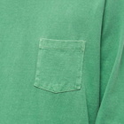 Velva Sheen Men's Long Sleeve Pigment Dyed Pocket T-Shirt in Basil