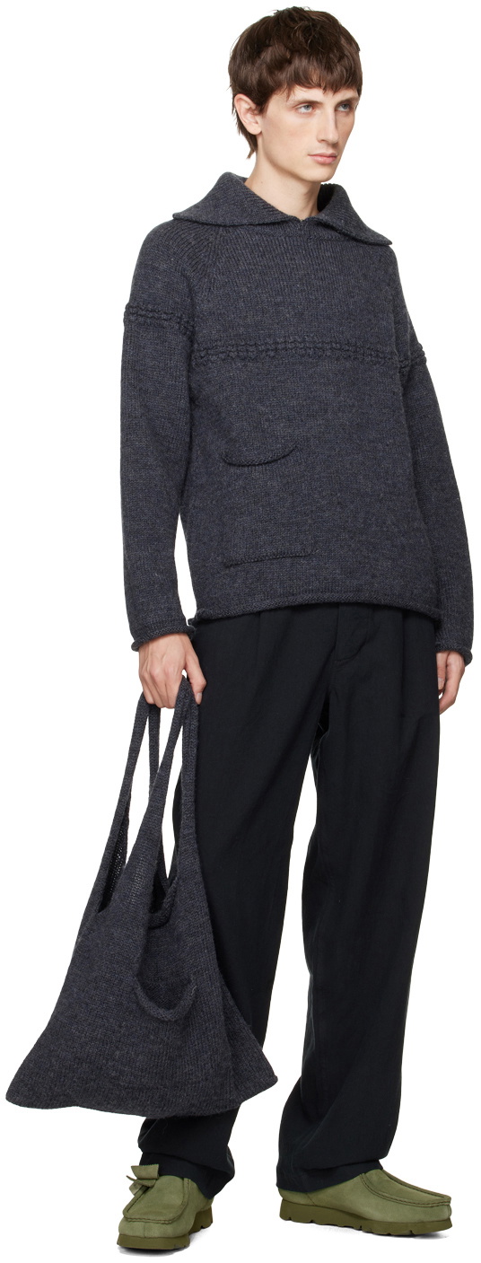 XENIA TELUNTS Gray Rolled Edges Sweater