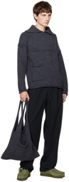 XENIA TELUNTS Gray Rolled Edges Sweater