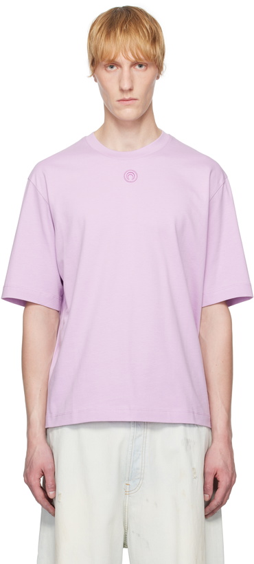 Photo: Marine Serre Purple Moon Logo Jersey Loose Fit T-shirt