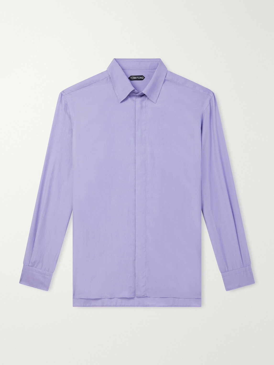 TOM FORD - Cotton and Silk-Blend Twill Shirt - Purple