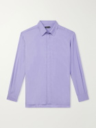 TOM FORD - Cotton and Silk-Blend Twill Shirt - Purple