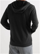 NIKE TRAINING - Logo-Print Dri-FIT Cotton-Blend Jersey Zip-Up Hoodie - Black